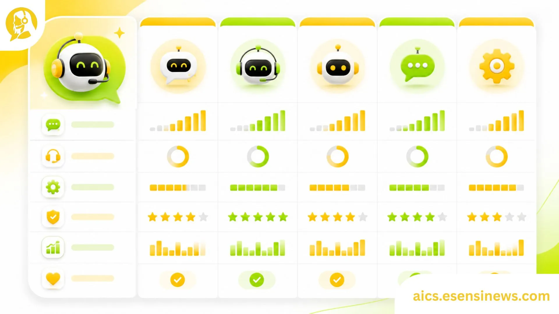Comparison dashboard of top AI customer service tools for support teams