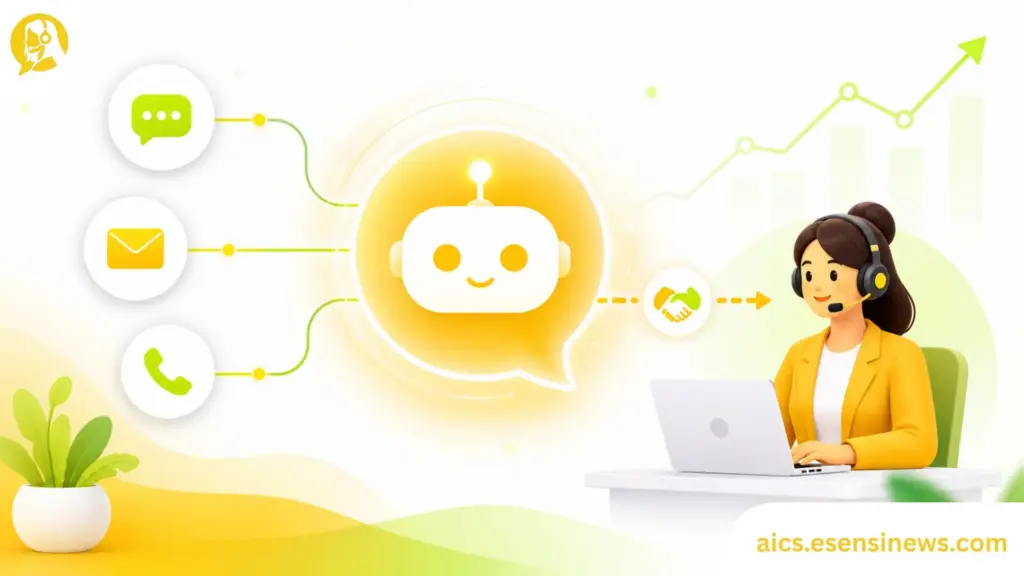 AI customer support assistant handling multi-channel inquiries alongside a human agent